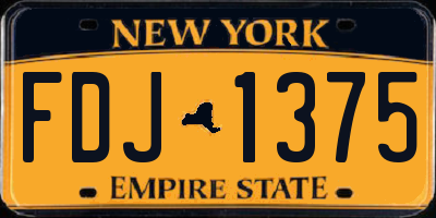 NY license plate FDJ1375