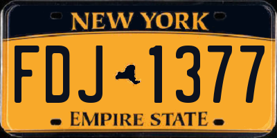 NY license plate FDJ1377