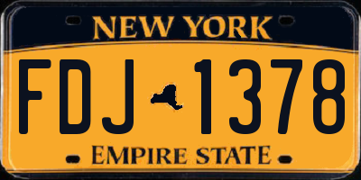 NY license plate FDJ1378