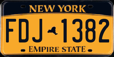 NY license plate FDJ1382
