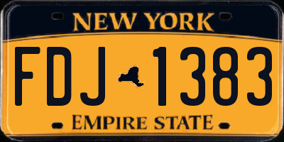 NY license plate FDJ1383