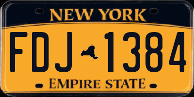 NY license plate FDJ1384