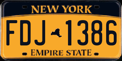 NY license plate FDJ1386