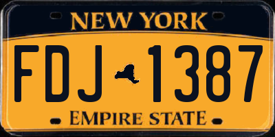 NY license plate FDJ1387