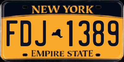 NY license plate FDJ1389