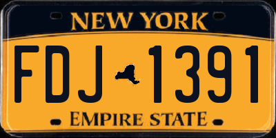 NY license plate FDJ1391