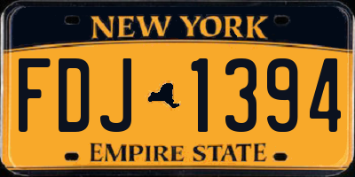 NY license plate FDJ1394