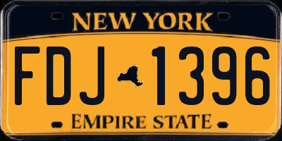 NY license plate FDJ1396