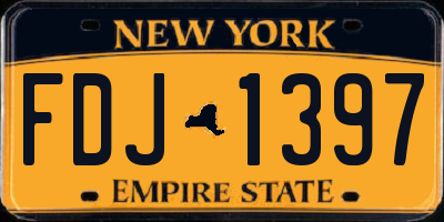 NY license plate FDJ1397