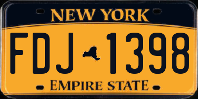 NY license plate FDJ1398