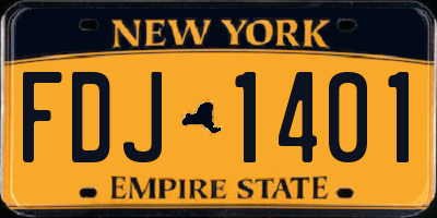 NY license plate FDJ1401