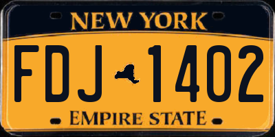 NY license plate FDJ1402