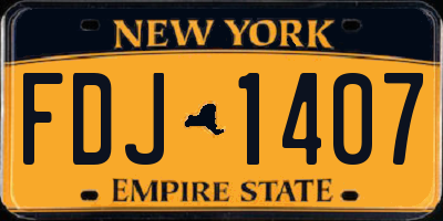 NY license plate FDJ1407