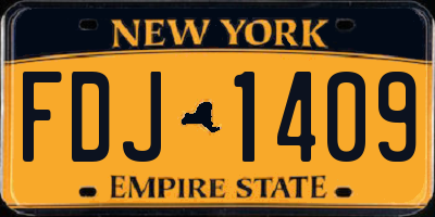 NY license plate FDJ1409