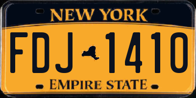 NY license plate FDJ1410