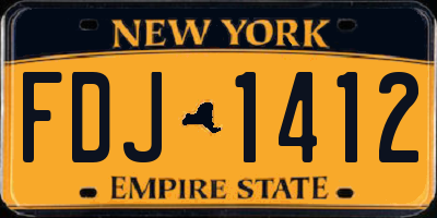 NY license plate FDJ1412