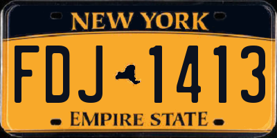 NY license plate FDJ1413