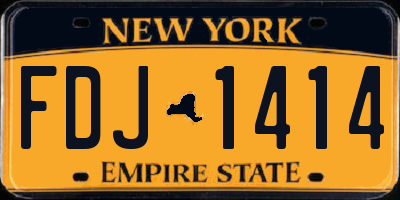 NY license plate FDJ1414