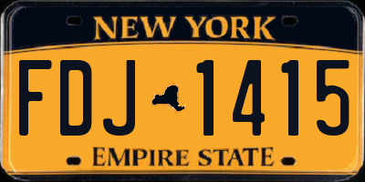 NY license plate FDJ1415
