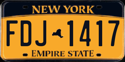 NY license plate FDJ1417
