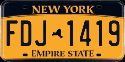 NY license plate FDJ1419