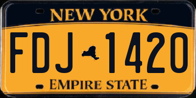 NY license plate FDJ1420