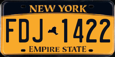 NY license plate FDJ1422