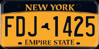 NY license plate FDJ1425