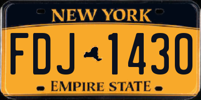 NY license plate FDJ1430