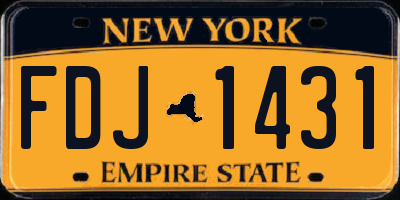 NY license plate FDJ1431