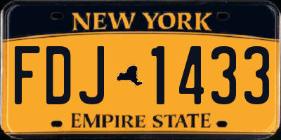 NY license plate FDJ1433