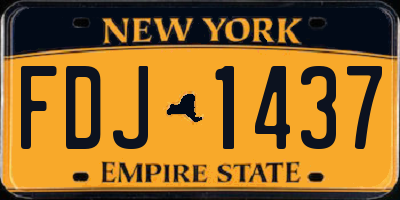 NY license plate FDJ1437