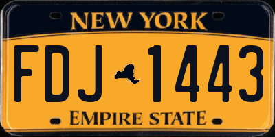 NY license plate FDJ1443