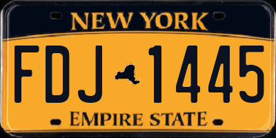 NY license plate FDJ1445