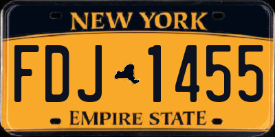 NY license plate FDJ1455