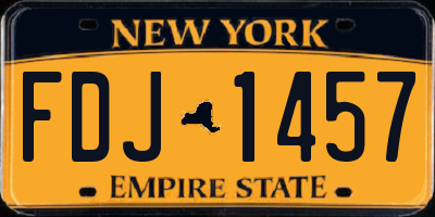 NY license plate FDJ1457