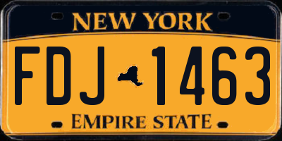 NY license plate FDJ1463