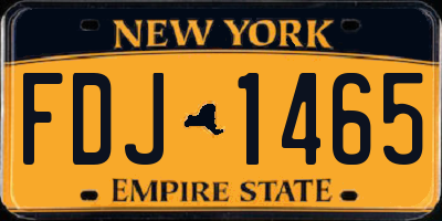 NY license plate FDJ1465