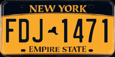 NY license plate FDJ1471