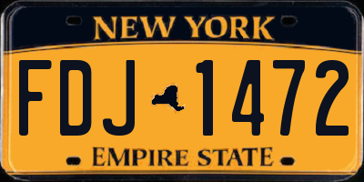 NY license plate FDJ1472