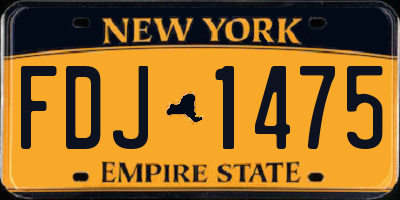 NY license plate FDJ1475