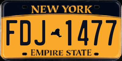 NY license plate FDJ1477