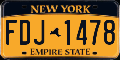 NY license plate FDJ1478