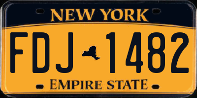 NY license plate FDJ1482