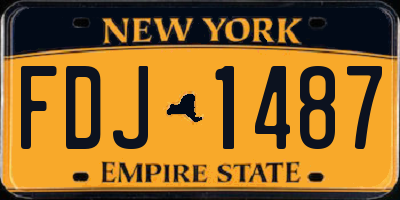 NY license plate FDJ1487
