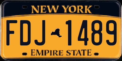 NY license plate FDJ1489