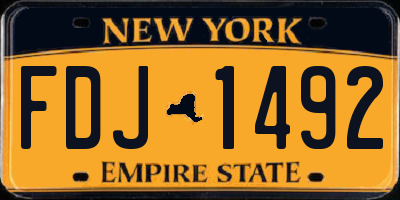 NY license plate FDJ1492
