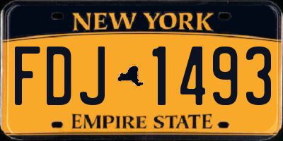NY license plate FDJ1493