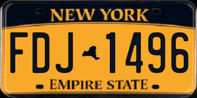 NY license plate FDJ1496