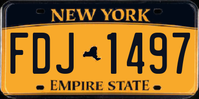 NY license plate FDJ1497